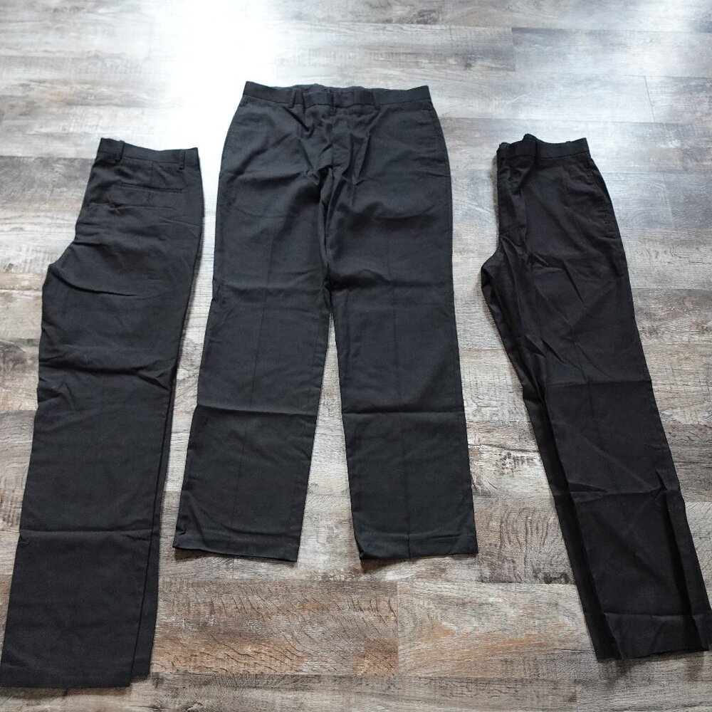 International concepts black solid dress pants 3 pack men's 34x32 black